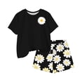 thumbnail image 6 of Amidoa Girls 2 Piece Outfits Summer Clothes Short Sleeve Floral Print Cute T-Shirt and Casual Shorts Kids Clothing Sets,Black Size 14, 6 of 6