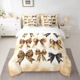 thumbnail image 2 of Homewish Kawaii Bow 7pcs Bedding Comforter Set,Leopard Print Bowtie Queen Bedding Sets,Brown Black Queen Sheet Sets For Girl Teens,Super Cozy Room Decor Reversible, 2 of 8