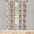 thumbnail image 3 of Ambesonne Sea Shells Curtains, Maritime Shrimps, Pair of 28"x95", Multicolor, 3 of 5