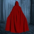 thumbnail image 1 of Capa unisex para mujer, larga, con capucha, para cosplay, Halloween, color liso, 1 of 6