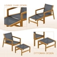 thumbnail image 5 of Homall 4 Pieces Patio Conversation Set Outdoor Furniture Set Textilene Acacia Wood Outdoor Chair with Ottoman, Gray, 5 of 7