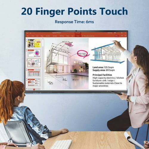 Smart Board,55 Inch Interactive Whiteboard 4K Touchscreen Built in Ultra High Definition Camera Open App Ecosystem, Digital Presentation Electronic Smart WhiteBoard for Classroom Home Office