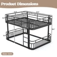 thumbnail image 4 of Queen over Queen Bunk Bed, Metal Frame, Ladders & Guardrails, Space-Saving, Teens Adults, Black, 4 of 10