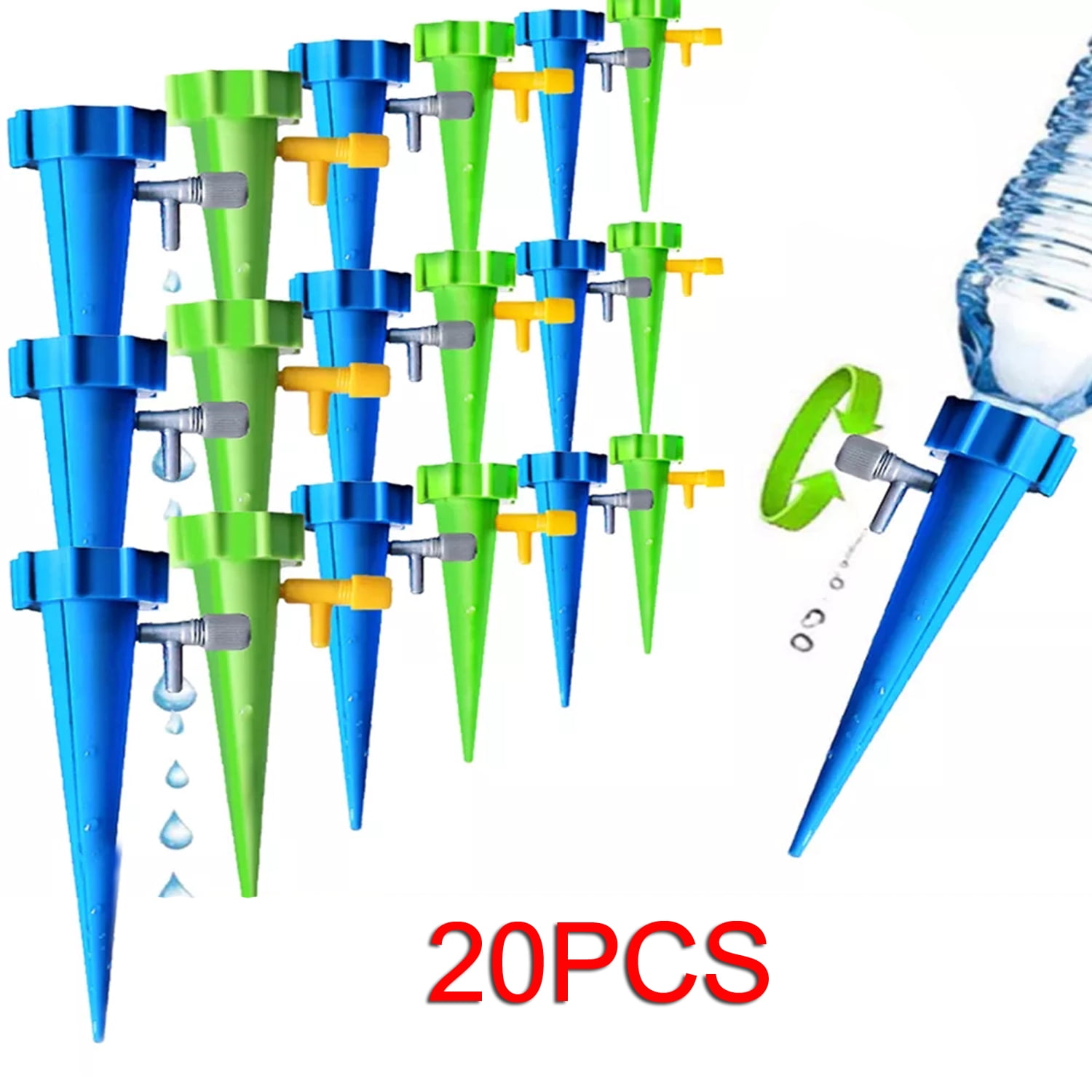 20Pcs Adjustable Self Watering Spikes Automatic Drip Irrigation System