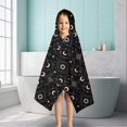 thumbnail image 6 of Black Moon Star Pattern Hooded Bath Towel，50"x30" for Ages 3 To 12 Kids, Quick Dry Lightweight Soft Microfiber Hood Beach Towel Cover Up for Kids, 6 of 7