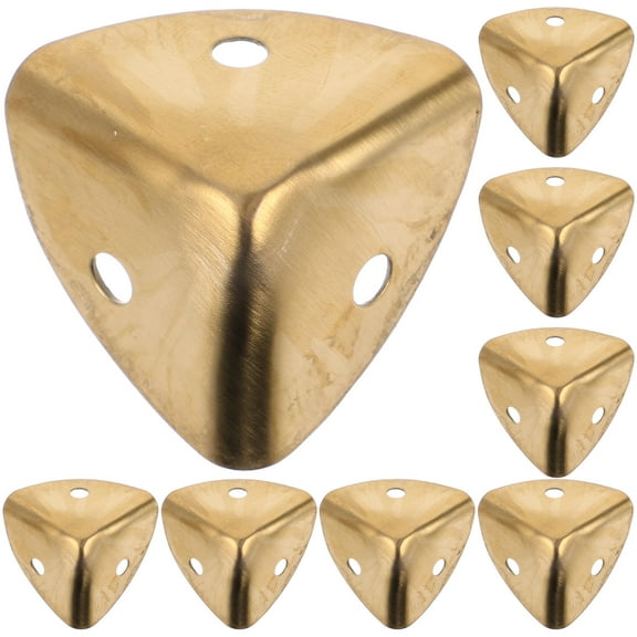 ORDDIART 8Pcs Golden Metal Box Corner Protectors for Furniture and Wooden Boxes with Safety