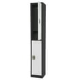 thumbnail image 4 of Alpine AdirOffice 2-Tier Steel Locker, 72"H x 12"W x 12"D, Black/White, 4 of 8