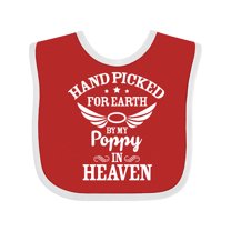 Inktastic Handpicked for Earth by My Poppy in Heaven with Angel Wings` Boys or Girls Baby Bib