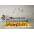 thumbnail image 3 of Ahgly Company Machine Washable Indoor Square Oriental Yellow Traditional Area Rugs, 6' Square, 3 of 4