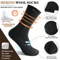 thumbnail image 3 of Calcetines de lana MOGGEI Merino para mujer, senderismo e invierno, 5 pares, 3 of 6