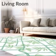 thumbnail image 2 of ODIKA 4'x6' Machine Washable Non-Slip Area Rug, Botanical Trellis with Delicate Lattice and Stylized Leaf Forms High Traffic Rug, Green, 527576, 2 of 7