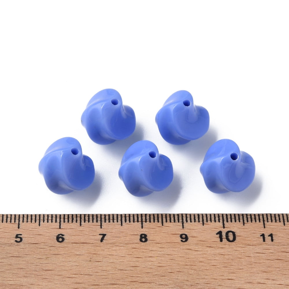 Opaque Acrylic Beads Twist Cornflower Blue 14.5x14x14mm Hole: 1.6mm about 390pcs/500g
