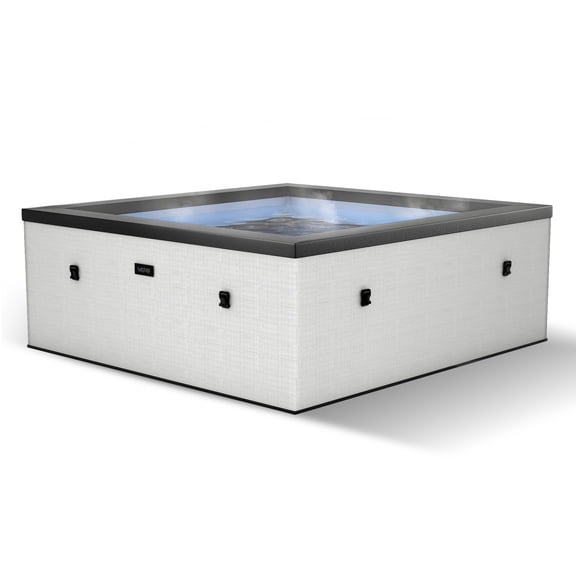 Wave Garda 4-Person Square Eco Foam Hot Tub | 70-Jet Spa, Wi-Fi Eco Heater | Pebble White