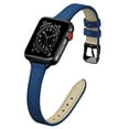 thumbnail image 2 of ALMNVO Slim Soft Genuine Leather Strap for Apple Watch Bands 40mm 41mm 38mm 44mm 45mm 42mm 49mm Women Men, Fashion Narrow Thin Calfskin Replacement Wristbands for iWatch Series Ultra 8 7 SE 6 5 4 3 2, 2 of 10