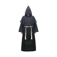 thumbnail image 1 of Disfraz de sacerdote con capucha de Halloween con collar cruzado Cinturón Unisex Hombres Mujeres Sól Tomshoo Negro/L, 1 of 7