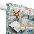 thumbnail image 2 of Teal Coastal Crab Kitchen Window Curtains, Swag Curtains Valance for Bedroom Living Room Bathroom, Vintage Summer Beach Nautical Coral Rod Pocket Window Curtain Block Drapes 2 Panels 28"x36", 2 of 9