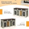 thumbnail image 4 of Danolapsi Wooden Double Dog Crates Kennel Cage,71" Extra Large Dog Crate Furniture, Furniture Style Tv Stand Side End Table for 2 Dogs with Removable Divider for Large Dogs（ship in 2 boxes）, 4 of 8