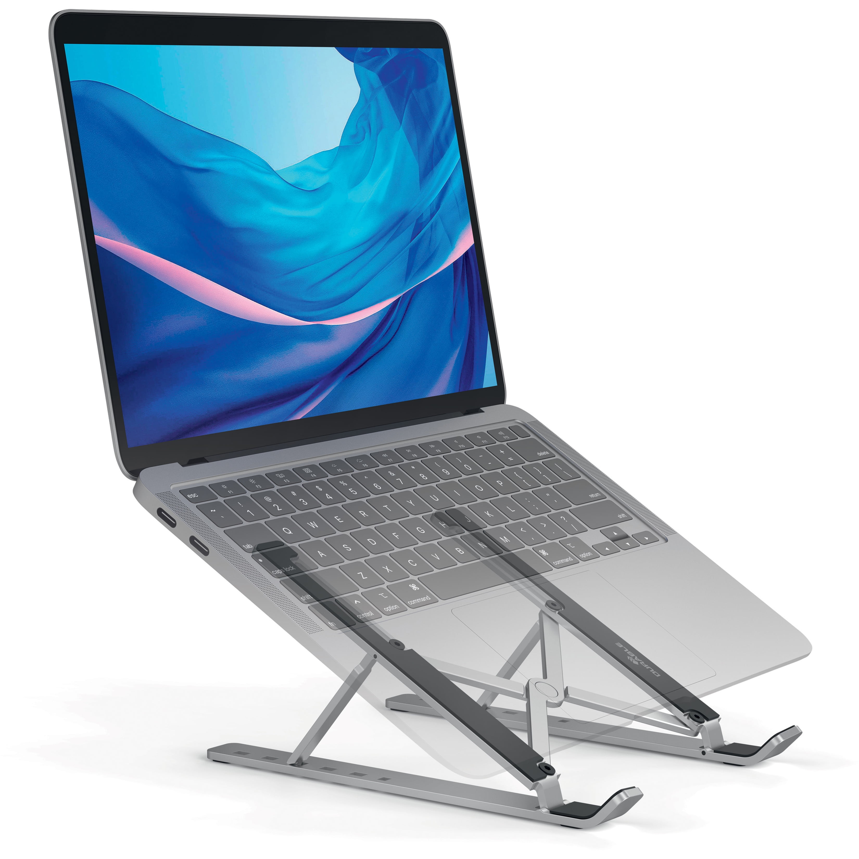 Durable Laptop Stand which is foldable and portable for mobile devices such as laptops (up to 5 kg).