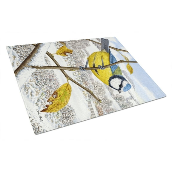 Eurasian Blue **** Bird Glass Cutting Board Large