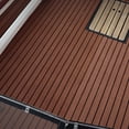 thumbnail image 2 of sweethay Alfombra de teca sintética de color marrón oscuro, madera de espuma EVA, hoja de barco marrón oscuro, hoja de barco marino Bombillas para automóviles, 2 of 6