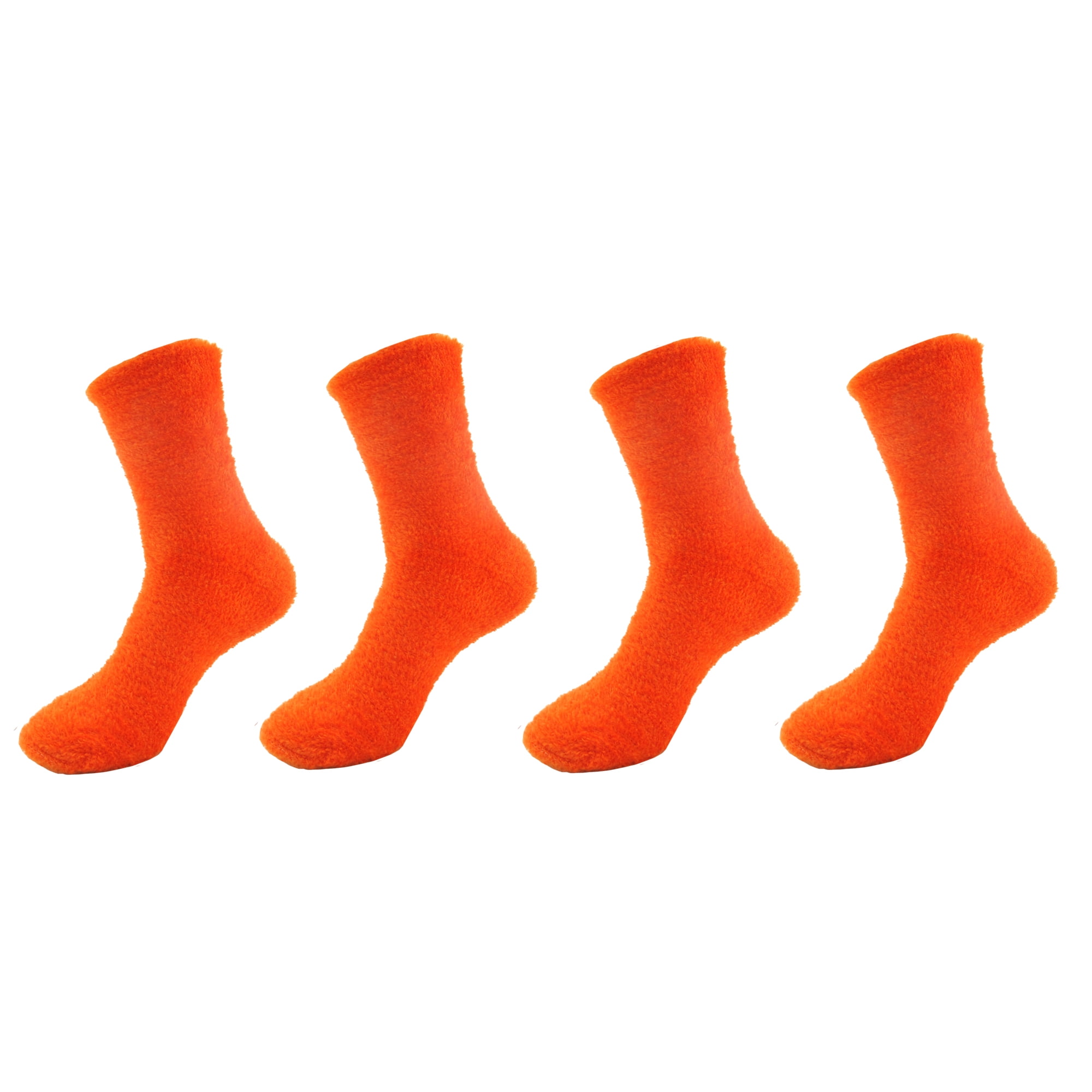 orange fluffy socks