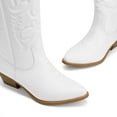 thumbnail image 3 of BURUDANI Women's Mid-Calf White Western Cowboy Boots Classic Embroidered Cowgirl Boots, 3 of 6