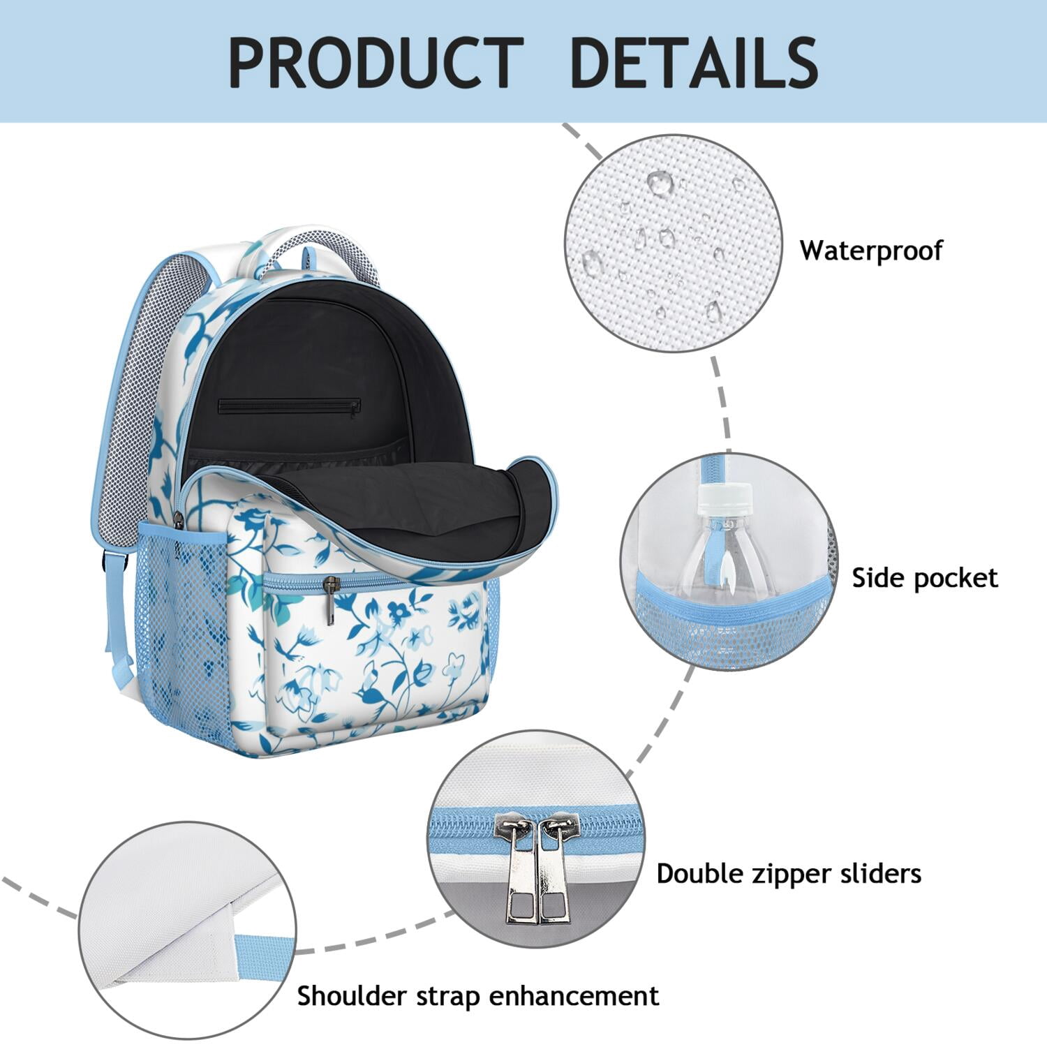 Spring Floral Design Student Backpack - Durable Ergonomic Backpack for Teens