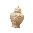 thumbnail image 5 of Porcelain Ginger Jar Vase Canister Handmade Embossed Texture Airtight for Home Office Living Room Decor, 5 of 9