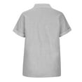 thumbnail image 6 of jsaierl Women Casual Stand Collar Short Sleeve Solid Color Shirt Top Single-Breasted Cardigan Blouse With Pockets, 6 of 8