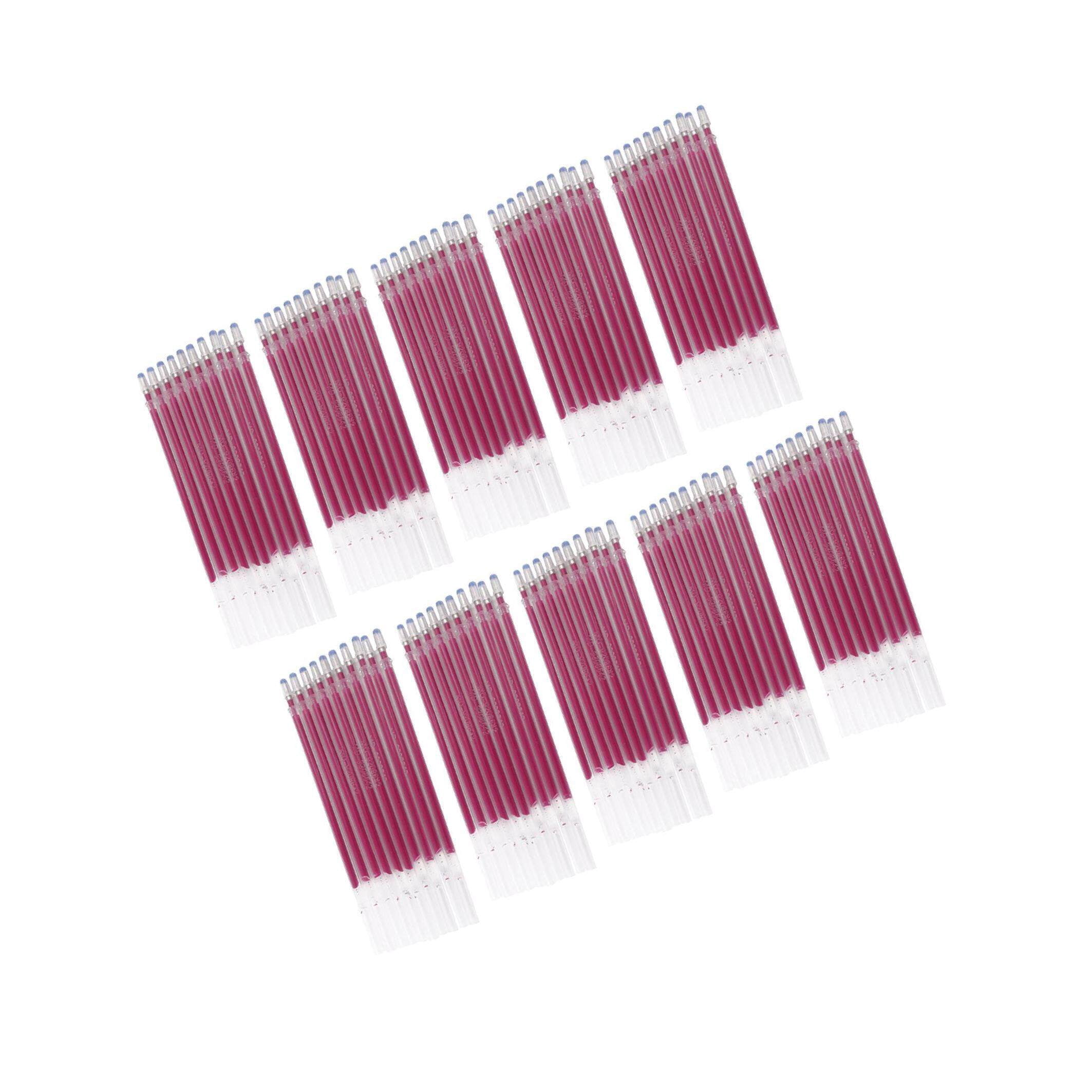 100Pcs Heat Erasable Pen Refills Fabric Fabric Dressmaking Embroidery Marking Pens Refills for Embroidery Rose Red