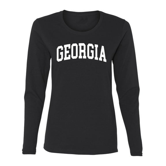 Wild Bobby State of Georgia College Style Women Graphic Long Sleeve Tee