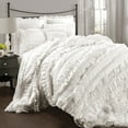 thumbnail image 4 of Lush Decor RUFFLED Comforter Set, Textured Polyester, Queen Size, 4-Piece, White, 4 of 11