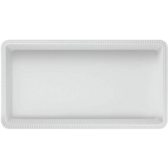 Elite Global Solutions M1582-NW White Melamine Serving Tray 15"L x 8"W x 2"H