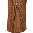 thumbnail image 6 of Skylinewears Women's Long Sleeve Zipper Closure Moto Biker Real Leather Female Jacket Camel Size XL, 6 of 10