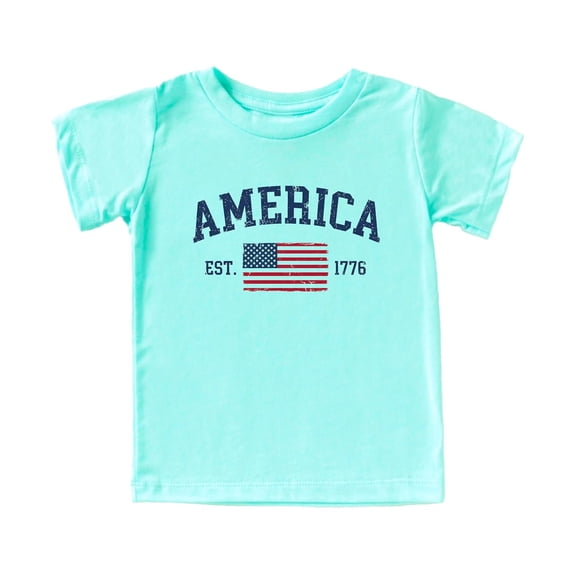 America Est 1776 Patriotic Shirt for Men Women Kids Family Matching 4th of July American Flag Tee Chill Shirt 12 Months