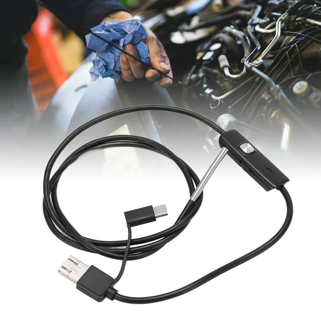 Endoscope 3.9mm Haute Définition Caméra d'Inspection Pipeline Téléphone Mobile LED Enrobage, 6 Lumières LED, IP67 Étanche, avec Interface Type-C pour PC Ordinateur