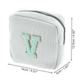 thumbnail image 2 of Unique Bargains 1 Pc Letter V Pattern Makeup Bag for Travel White Corduroy, 2 of 6