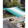 thumbnail image 3 of Sun Shade Sail 6.5x10Ft Teal and White Gradient Uv Block Sunshade Canopy Outdoor Shade Cover Rectangle Shade Cloth For Patio Garden Yard Deck Pergola, 3 of 6