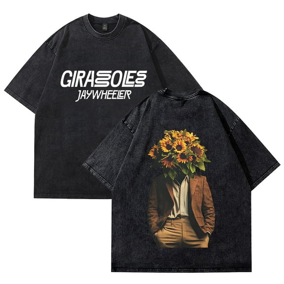 Jay Wheeler Girasoles Album 2025 Washed Cotton Tshirt Casual Short Sleeve Hip Hop Tee