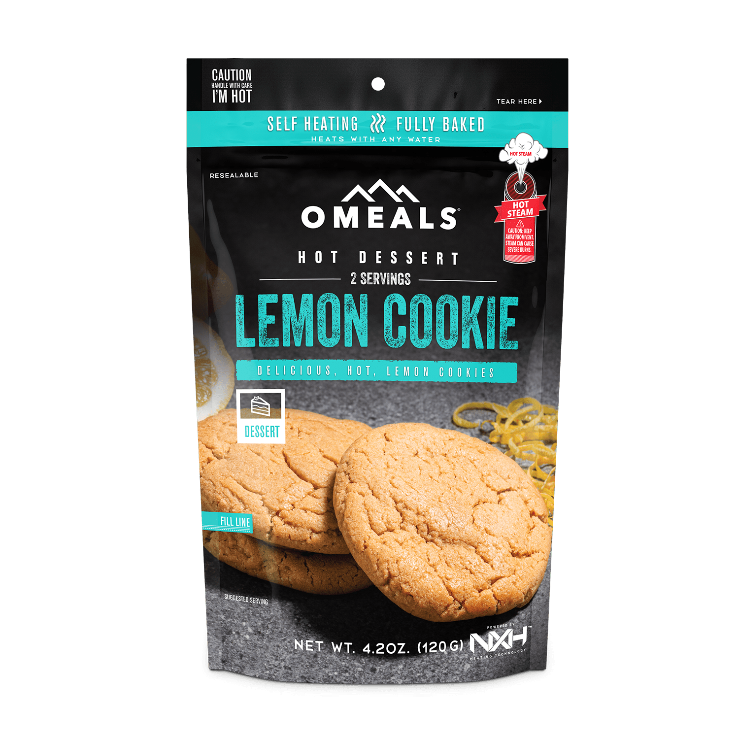 Omeals Lemon Cookie 2ct Self HeatingCamping Meal