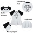 thumbnail image 2 of Pack of 2, My First Rock Shirt & Born to Rock just like my daddy Funny Dresses For Baby, Newborn Babies Skirts, Infant Princess Dress, Toddler Frocks (Black Raglan Dresses, 0-6 Months), 2 of 5