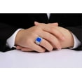 thumbnail image 2 of RYLOS Men's Rings Sterling Silver Ring With Diamonds and Blue Quartz Set in Designer Nugget Style Rings For Men Size 13, 2 of 8