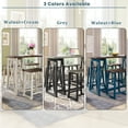 thumbnail image 3 of 5 Piece Counter Height Solid Wood Dining Room Set with 4 Stools, Rustic Kitchen Console Table Set with 4 Chairs, 20”x 60” Rectangle Table for Kitchen Dining Room (Walnut+Cream), 3 of 8