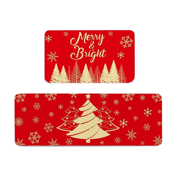 Yhmxh Alfombrillas de baño para baño Alfombra de baño Felpudo de cocina, decorativo, navideño, absorbente de aceite, para puerta de entrada Decoración del baño