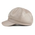 thumbnail image 4 of Minzimin Womens PU Leather Newsboy Cap 8 Panel Paperboy Newsie Cap Bakerboy Beret Cabbie Hat, 4 of 7