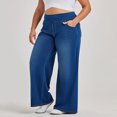 thumbnail image 4 of vigerkar High Waisted Wide Leg Jeans for Women, Elasticity Casual Denim Pants with Pockets (BU4, XXL), 4 of 9