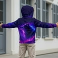 thumbnail image 5 of Chaqlin Galaxy Dreamy Wolf Girls Long Sleeve Hooded Pullover Lightweight with Pockets Trendy Comfy Top for Teens Fall ​​Size 12-14​​, 5 of 7