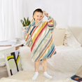 thumbnail image 6 of FORMRS Wearable Blanket Hoodie with Sleeves for Kids Cozy Flannel Sweatshirt, Striped Pattern, 6 of 7