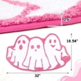 thumbnail image 2 of Halloween Bath Rug 19.7*31.5 Inch Ghost Bat Pattern Goth Bath Mat Spooky Black White Gothic Bathroom Rug Non Slip Front Door Mat Carpet for Bedroom Home Living Room Kitchen Floor Decor Supplies, 2 of 5
