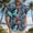 Navy, variant on Mens Hawaiian Shirts Casual Palm Tree Printed Summer Holiday Tropical Beach Shirt Big and Tall Short Sleeve Button Down Shirts for Men Multicolor M